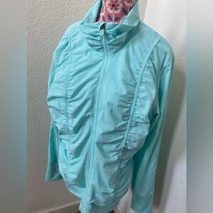 FILA Women's Teal Rouched Zip Jacket